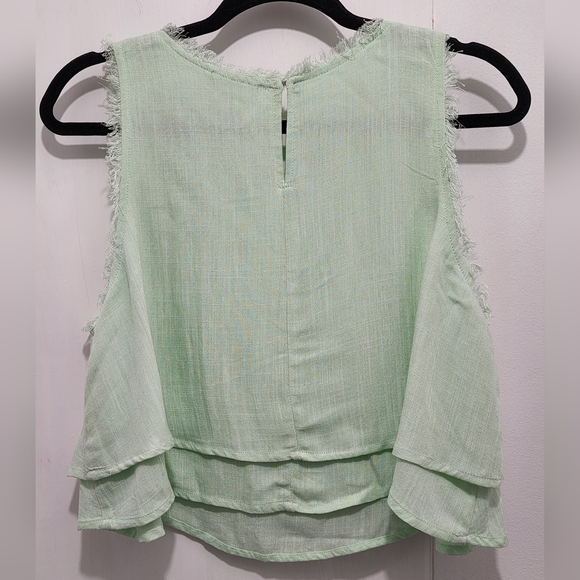 Altar'd State Cropped Mint Green Frayed‎ Edge Tank Size Medium - Picture 6 of 6